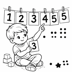 Criança aprendendo números (1 a 5)